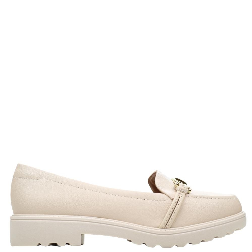 Sapato Mocassim Feminino Loafer Tratorado Modare 7357.110 Bege 2