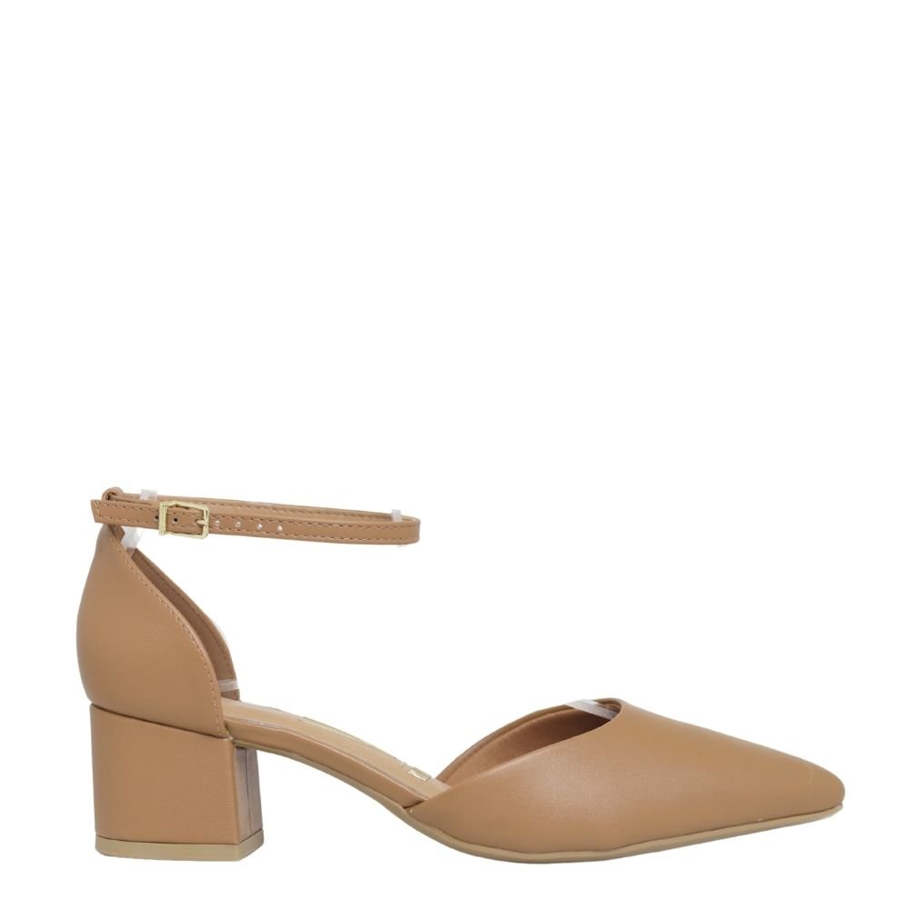 Sapato Feminino Salto Baixo Grosso Bico Fino Vizzano 1220317 Marrom 2