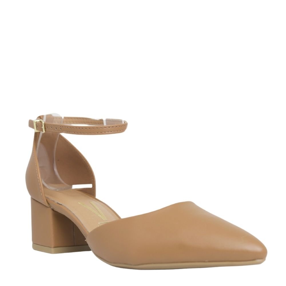 Sapato Feminino Salto Baixo Grosso Bico Fino Vizzano 1220317 Marrom 4