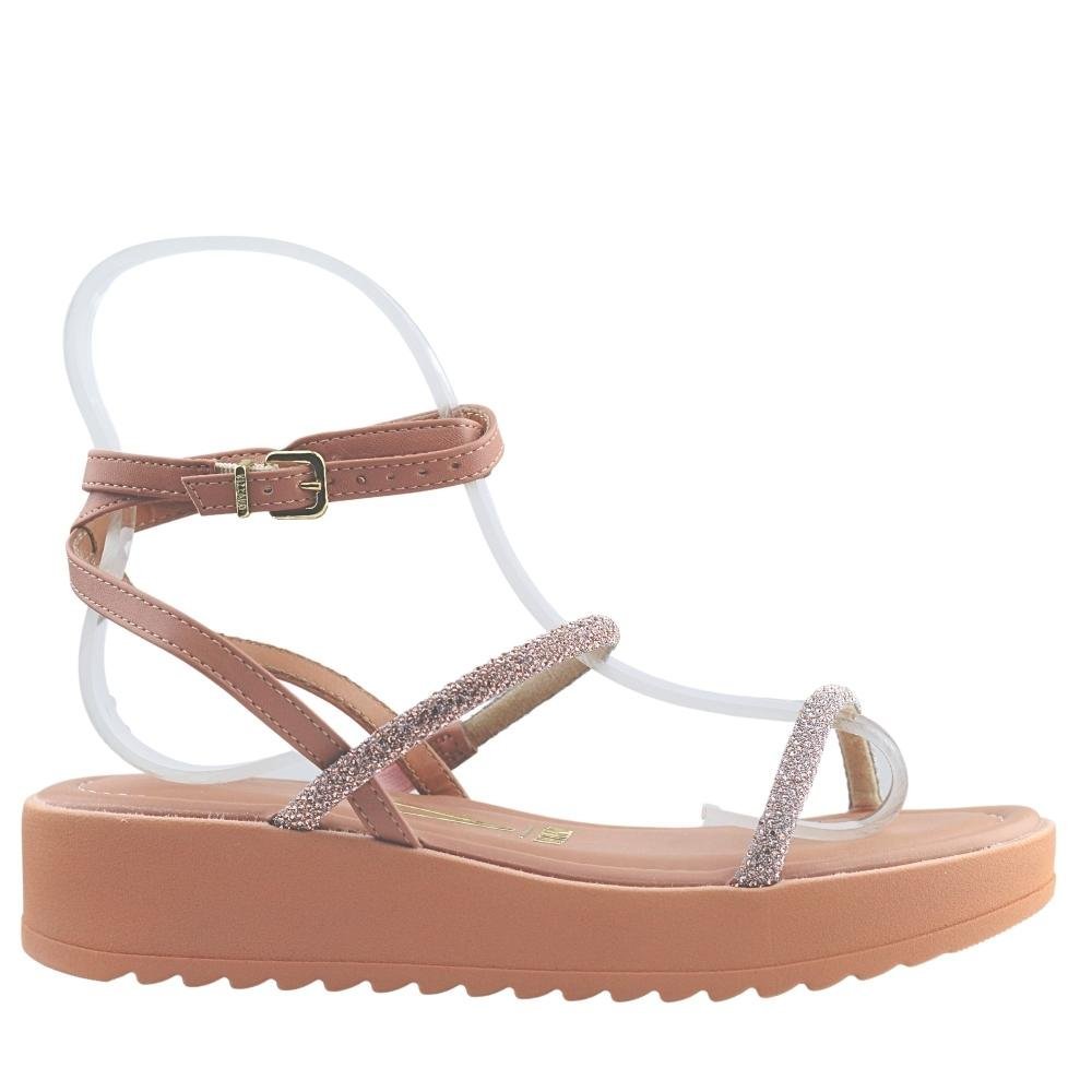 Sandalia Casual Feminina Tratorada Flatform Vizzano 6492.305 Rosa 2