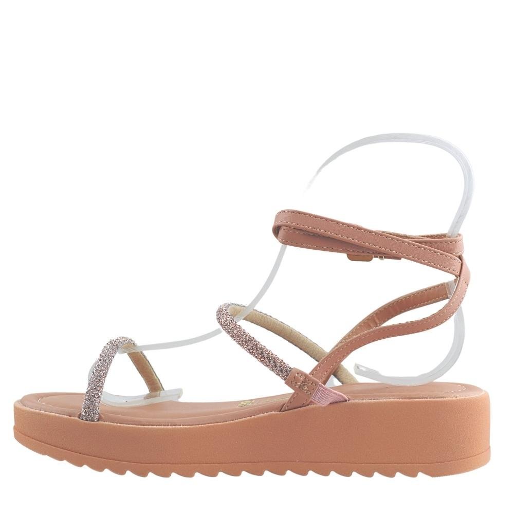 Sandalia Casual Feminina Tratorada Flatform Vizzano 6492.305 Rosa 3