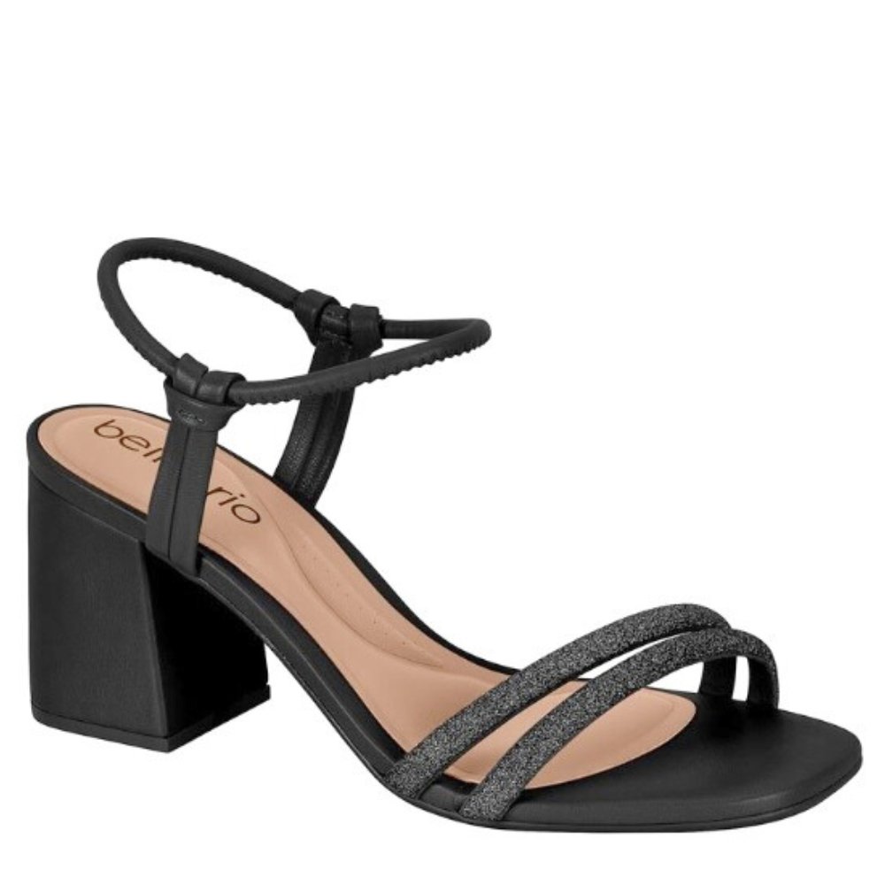 Sandália Casual Salto Baixo Bloco Grosso Beira Rio Preto