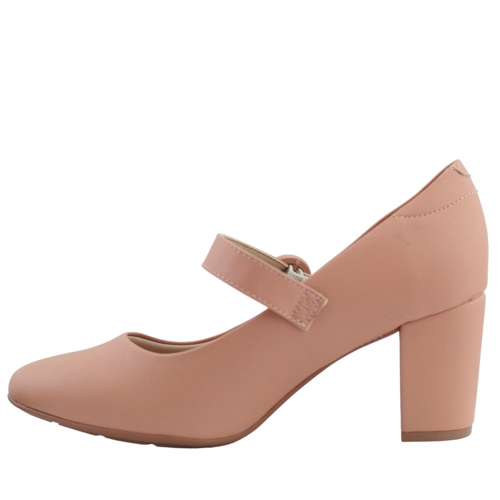 Sapato Feminino Salto Medio Grosso Conforto Modare 7377.106 Bege 4