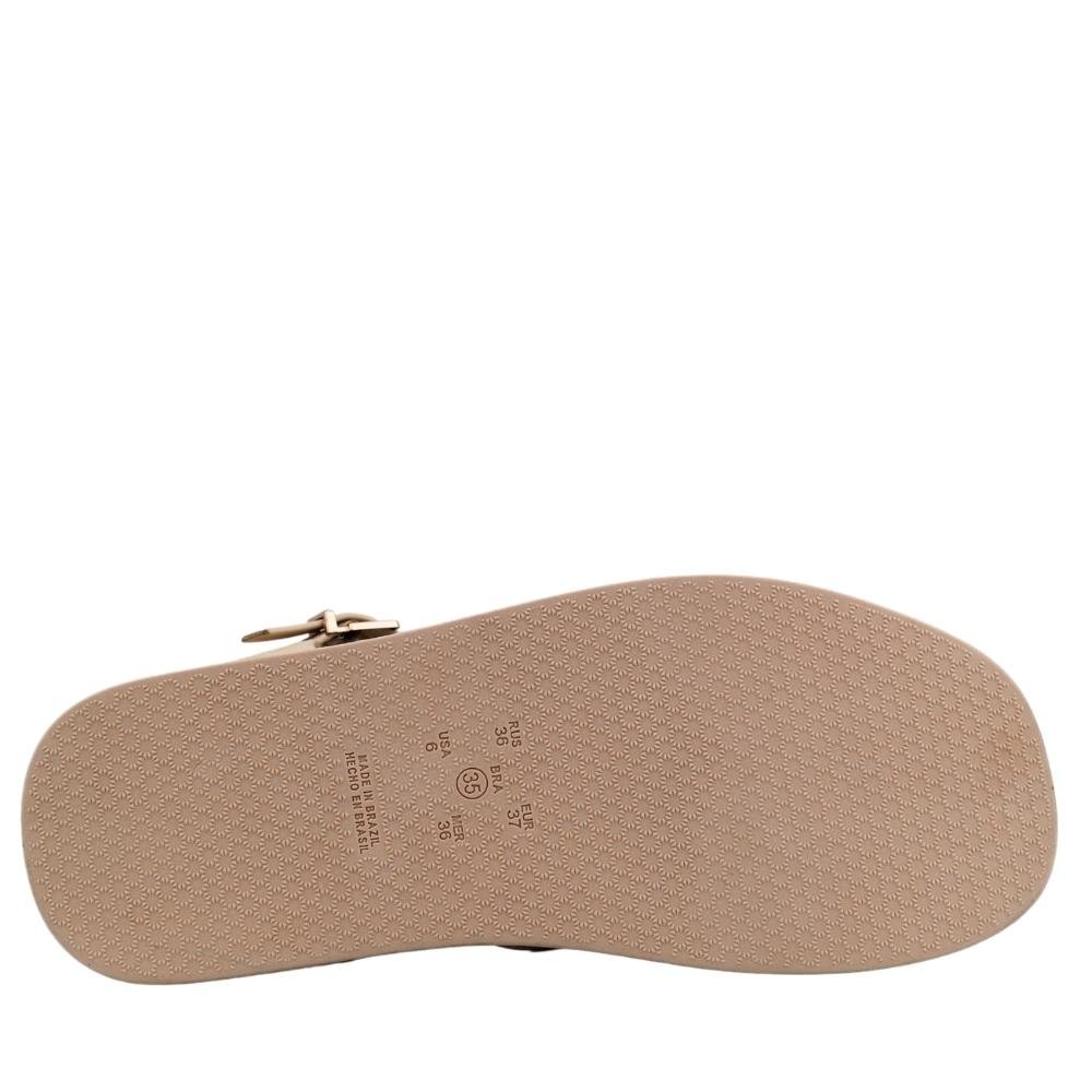 Sandália Feminina Flatform Strass Conforto Ramarim 23-39203 Bege 5