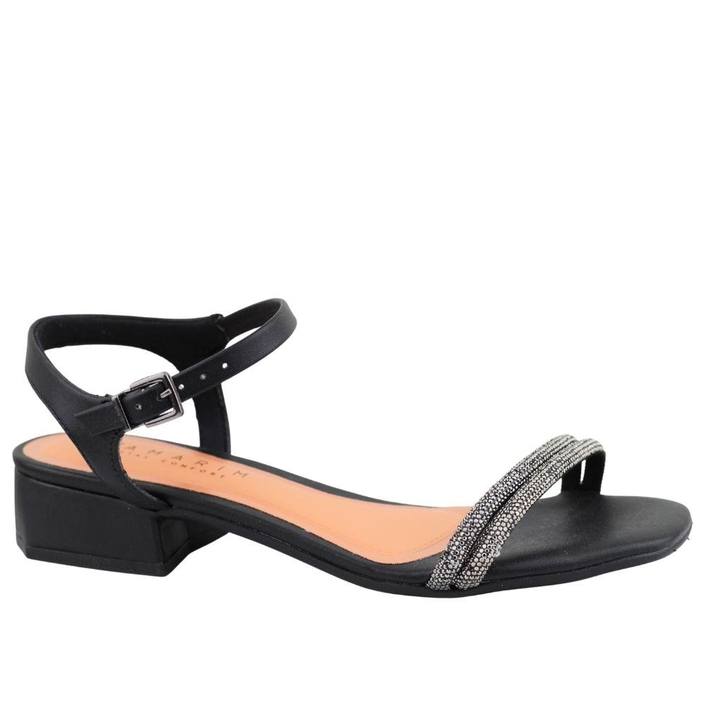 Sandália Feminina Salto Grosso Confortável Ramarim 23-48254 Preto 1