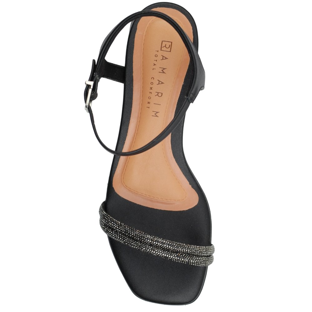 Sandália Feminina Salto Grosso Confortável Ramarim 23-48254 Preto 4
