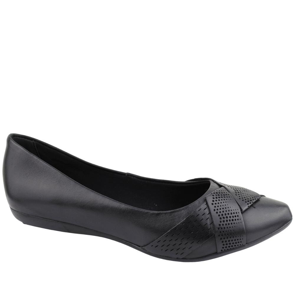 Sapatilha Casual Feminina Couro Confortável Bottero 353307 Preto 1