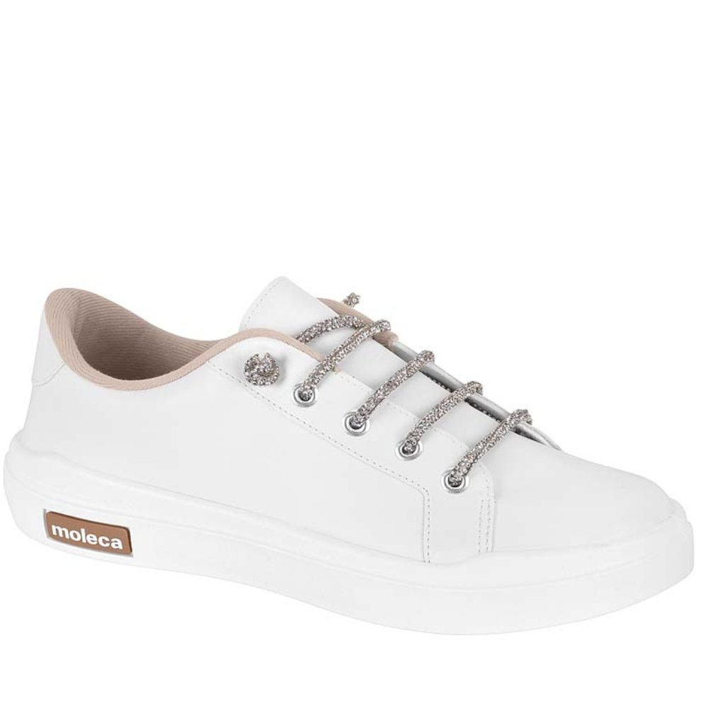 Tênis Sapatênis Casual Feminino Confortável Moleca 5750.113 Branco 1