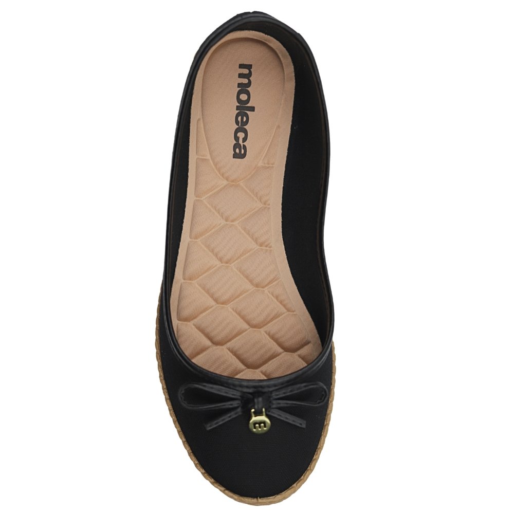 Sapatilha Conforto Moleca Alpargata Feminina Laço 5287.215 Preto 4