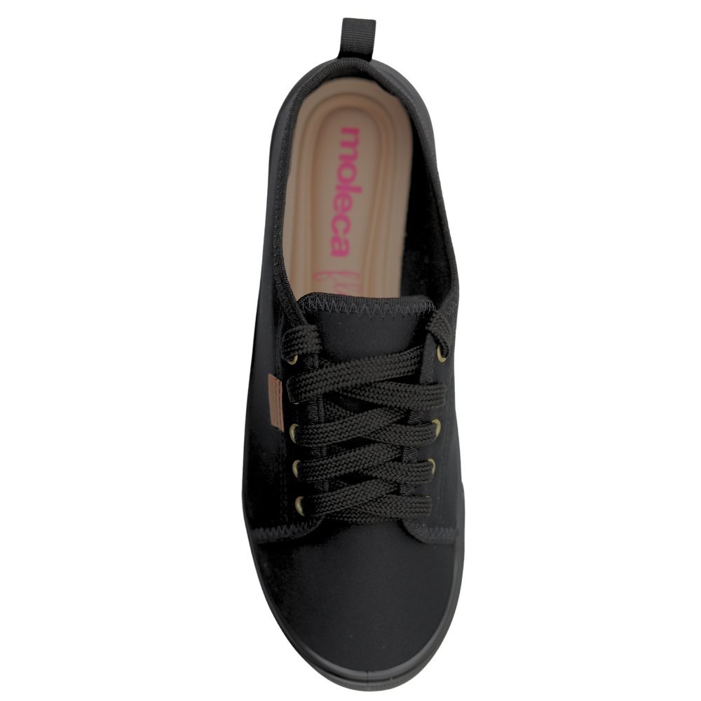 Tênis Sapatênis Casual Feminino Confortável Moleca 5296.581 Preto 4