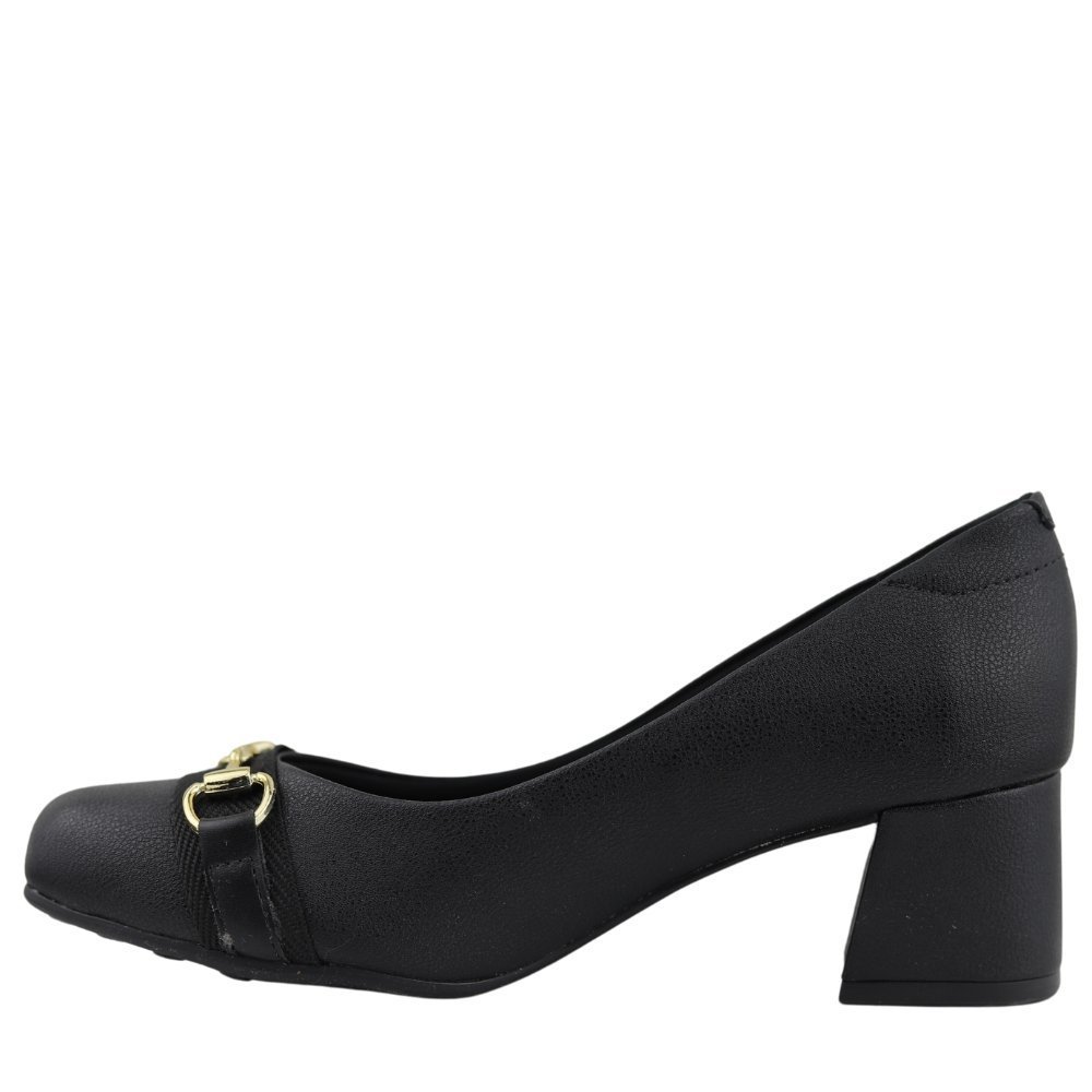 Sapato Feminino Fivela Salto Medio Grosso Modare 7373.110 Preto 3