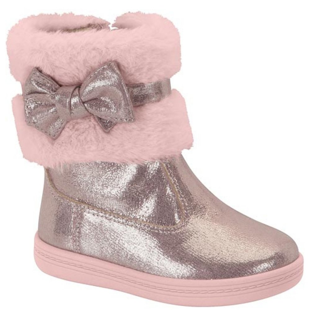 Bota Coturno Infantil Feminino Pelinhos Molekinha 2127.216 Rosa 1