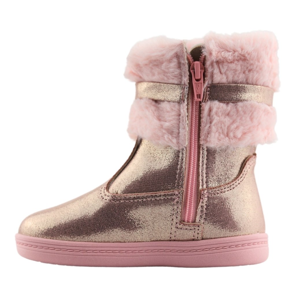 Bota Coturno Infantil Feminino Pelinhos Molekinha 2127.216 Rosa 3