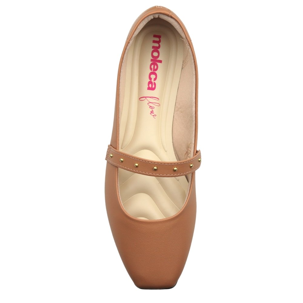 Sapatilha Alpagarta Feminina Estilo Conforto Moleca 5735.225 Bege 4