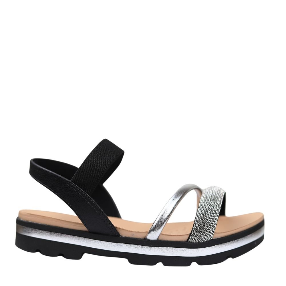 Sandália Flatform Feminino Conforto Brilho Modare 7132.149 Preto 2