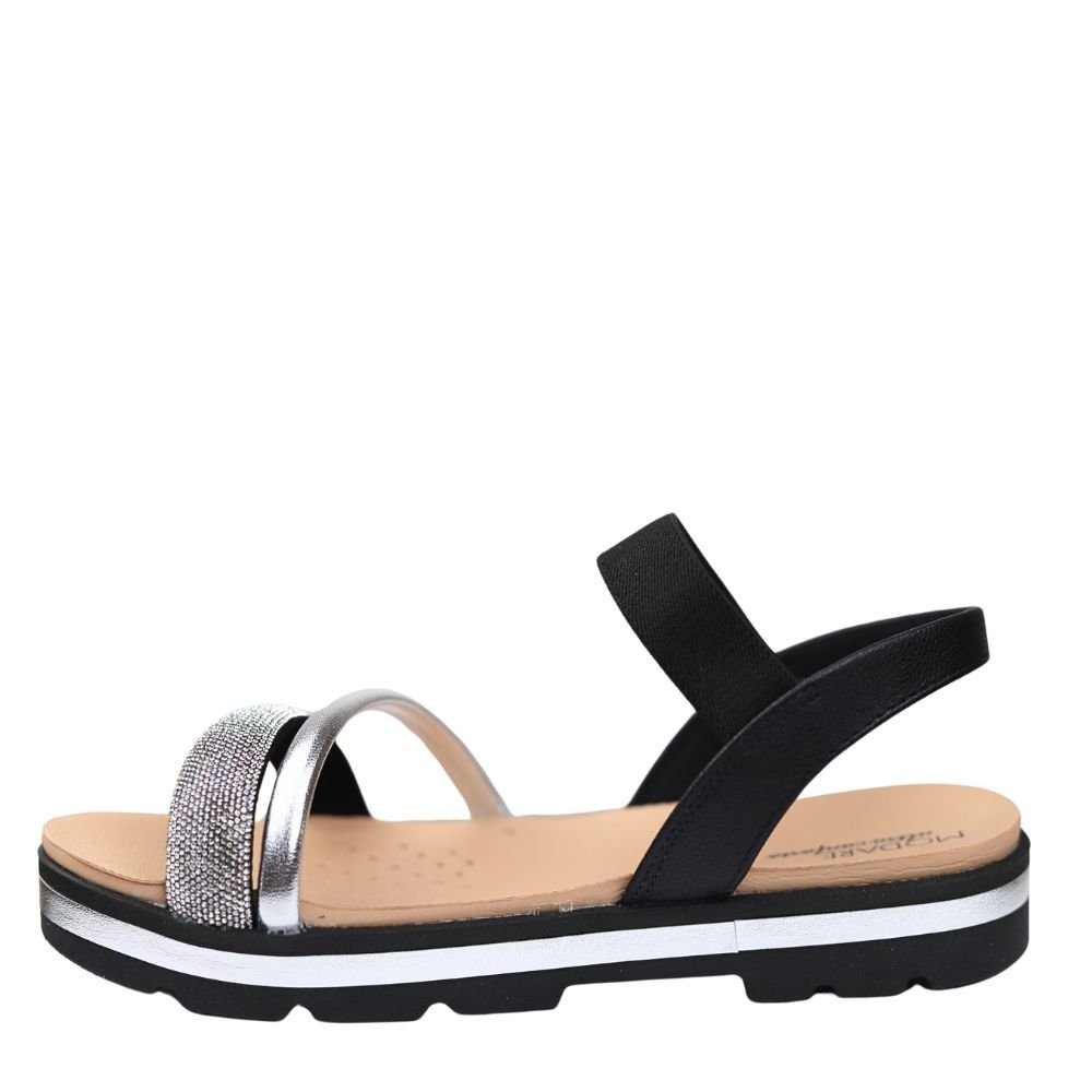 Sandália Flatform Feminino Conforto Brilho Modare 7132.149 Preto 3