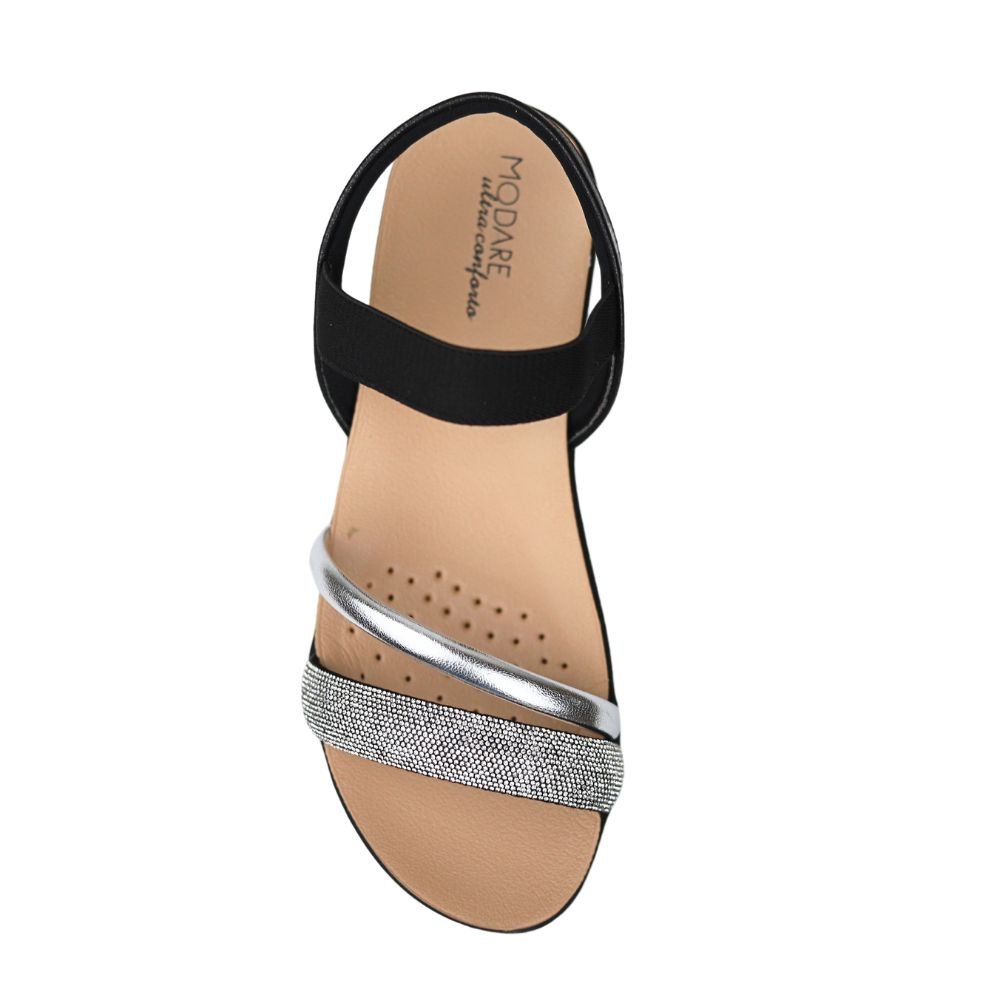 Sandália Flatform Feminino Conforto Brilho Modare 7132.149 Preto 4