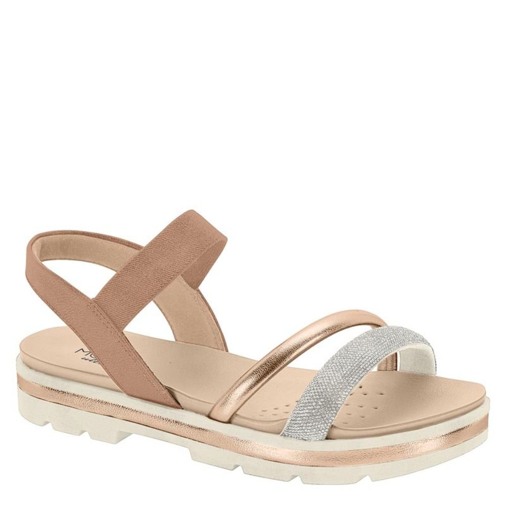 Sandália Flatform Feminino Conforto Brilho Modare 7132.149 Dourado 1