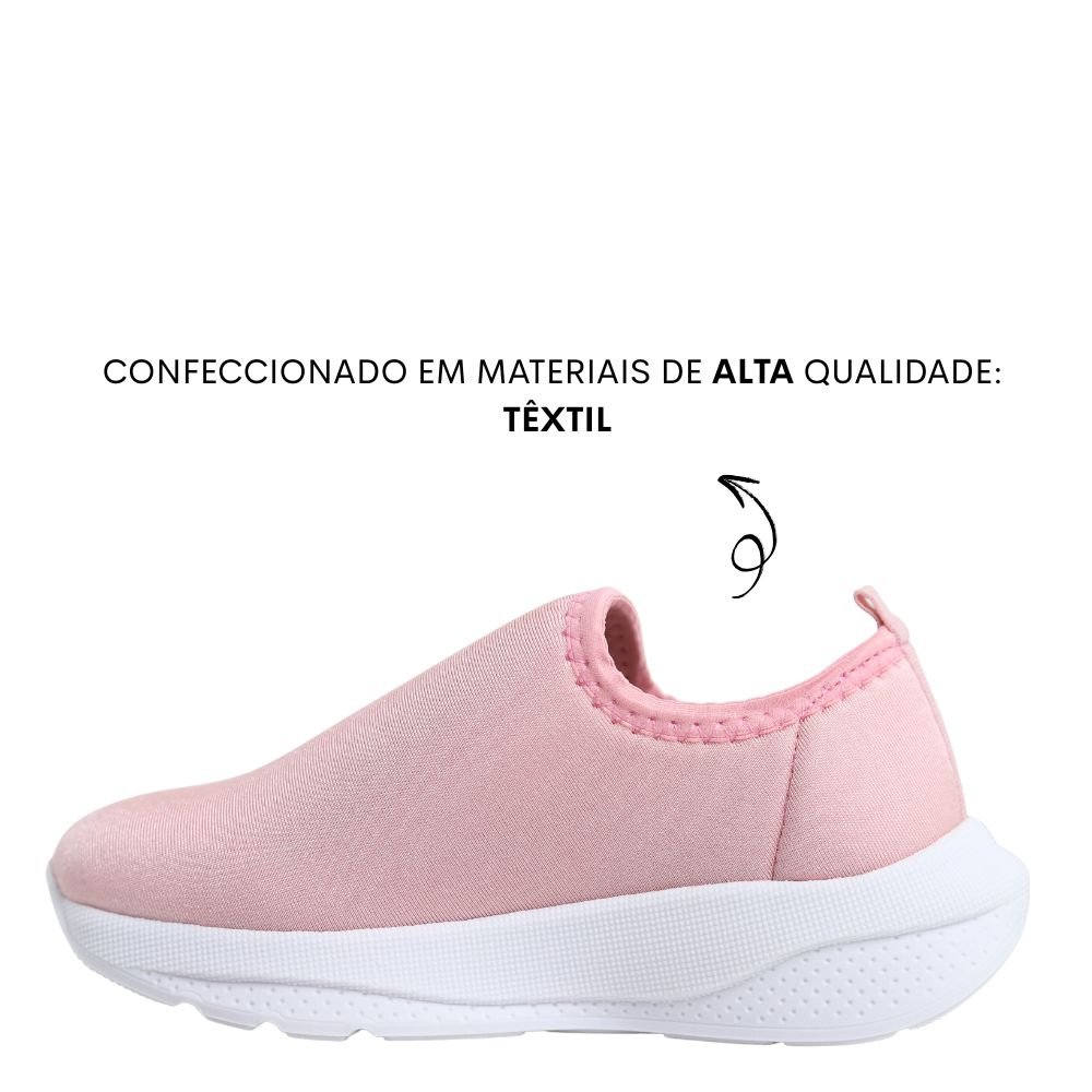 Tênis Casual Infantil Menina Conforto Calce Fácil 2573.100 Rosa 3
