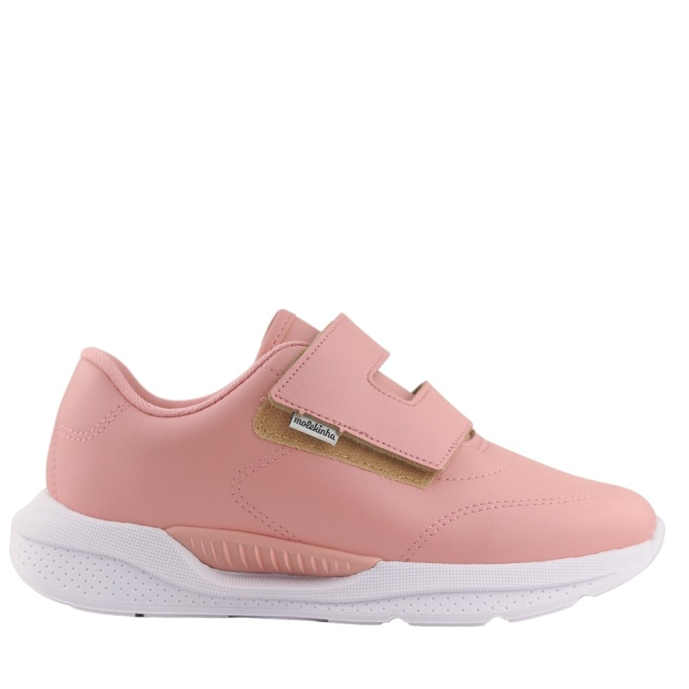Tênis Casual Infantil Menina Velcro Conforto 2573.103 Rosa 2