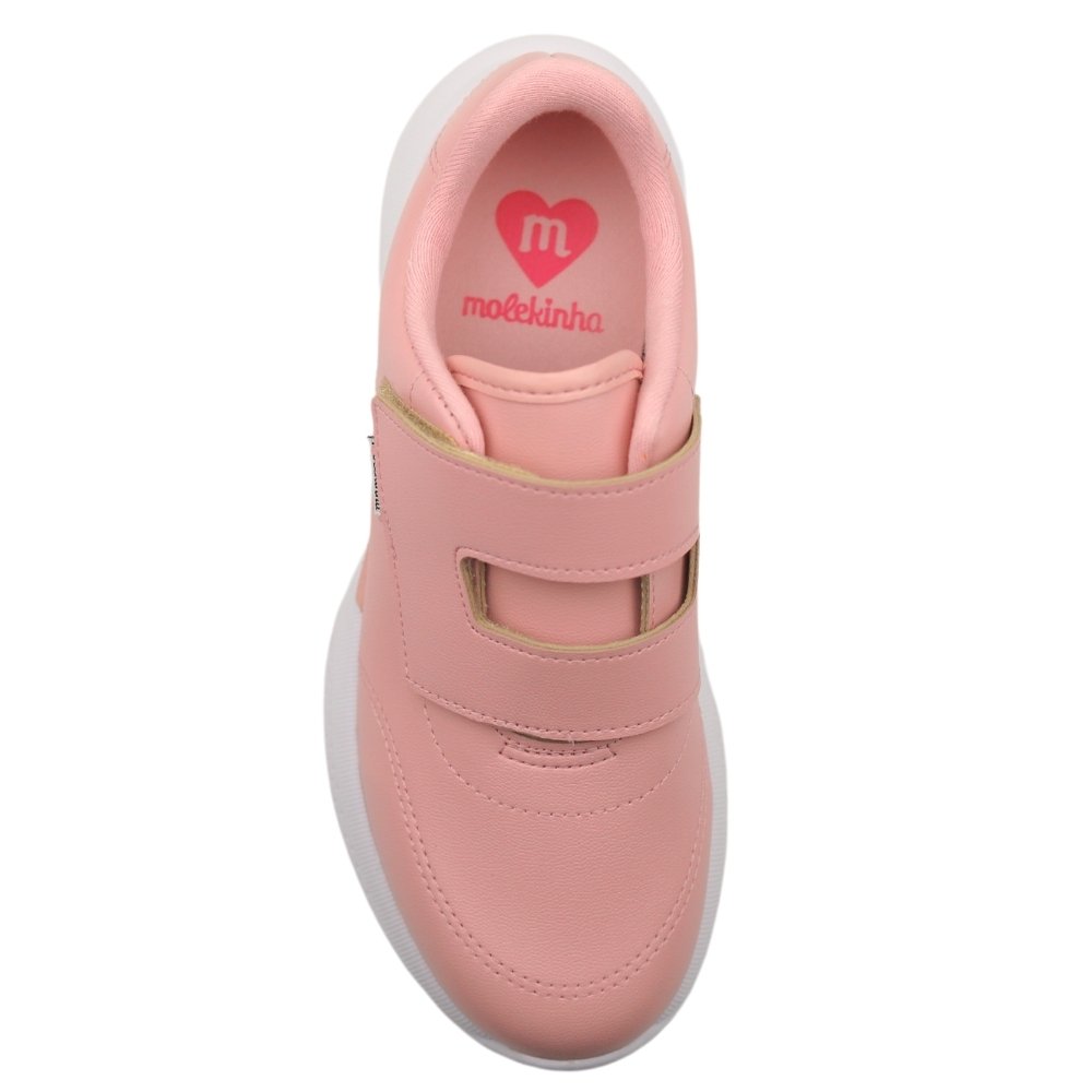 Tênis Casual Infantil Menina Velcro Conforto 2573.103 Rosa 4