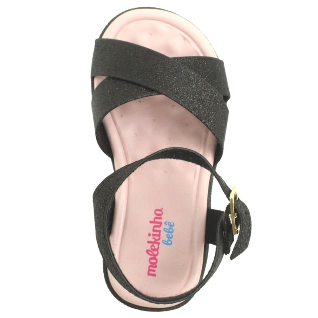 Sandália Infantil Menina Feminino Molekinha 2121.101 Preto 5