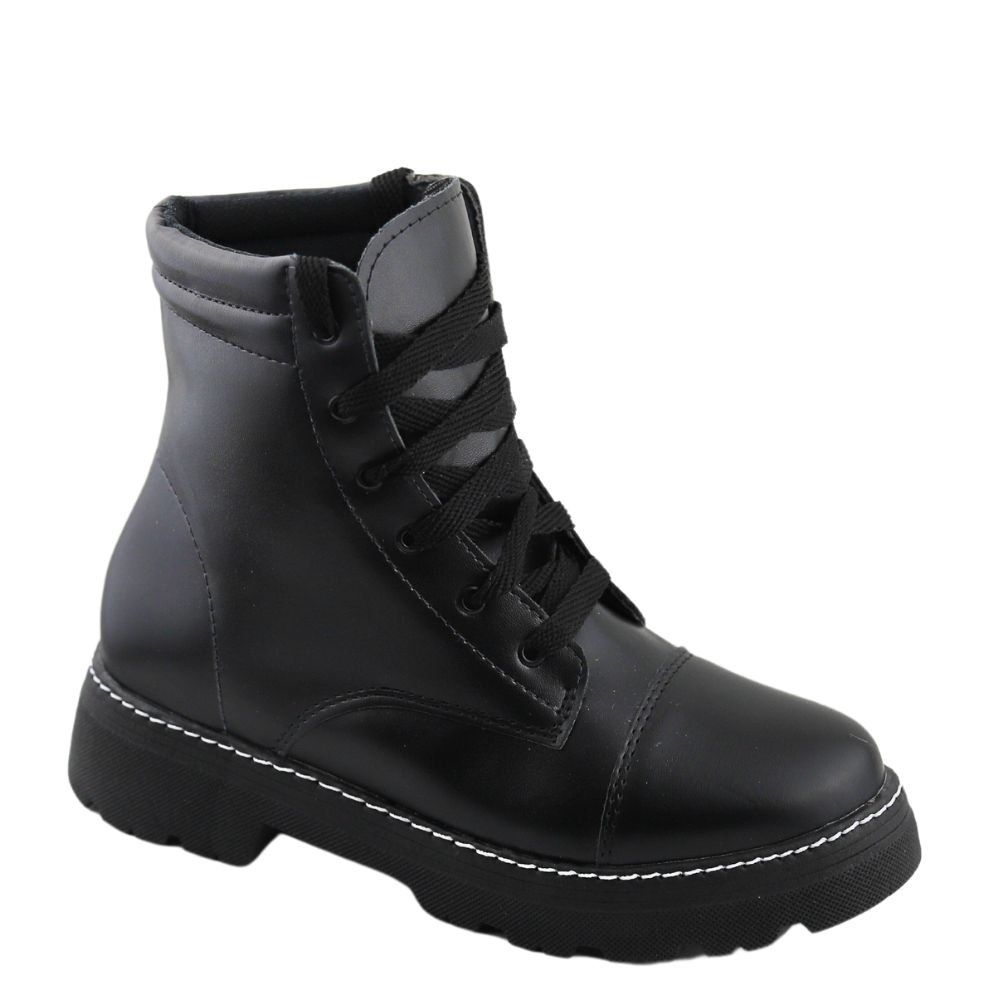 Bota Coturno Feminina Tratorada Sarah Calçados Fashion 6080 Preto 1