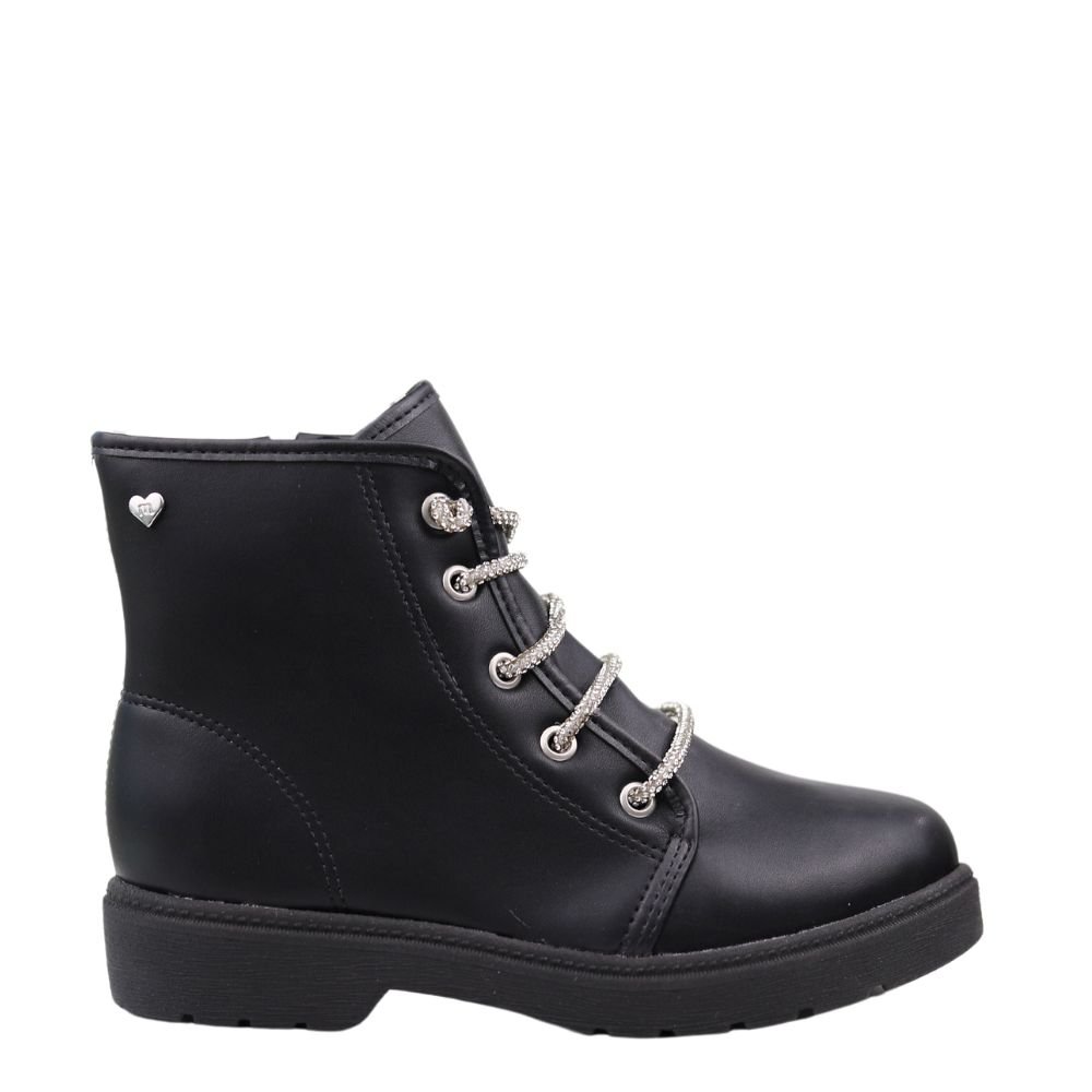 Bota Infantil Cano Curto Menina Brilho Molekinha 2164.136 Preto 2
