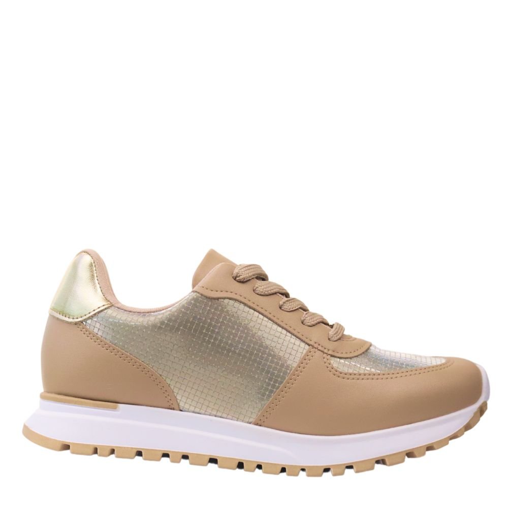 Tênis Casual Feminino Flatform Tratorado Vizzano 1429.102 Dourado 2