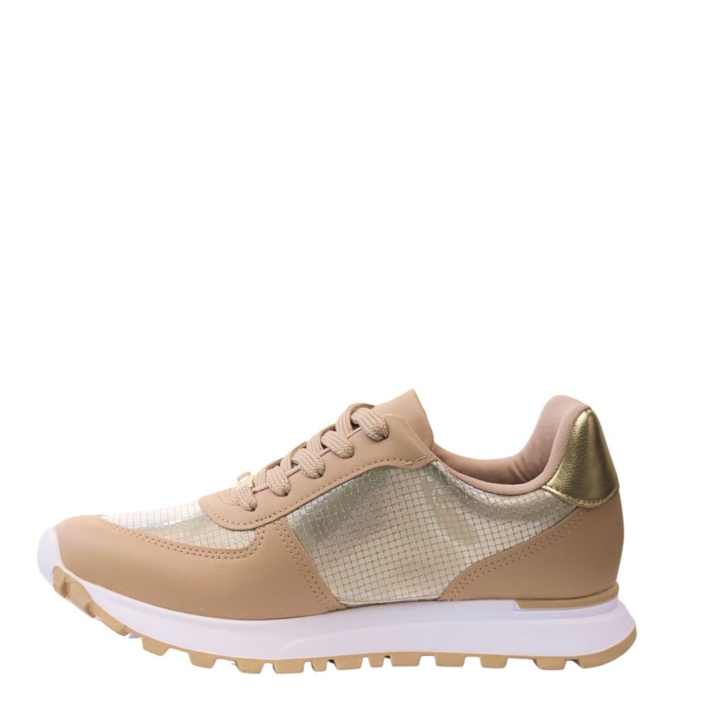 Tênis Casual Feminino Flatform Tratorado Vizzano 1429.102 Dourado 3