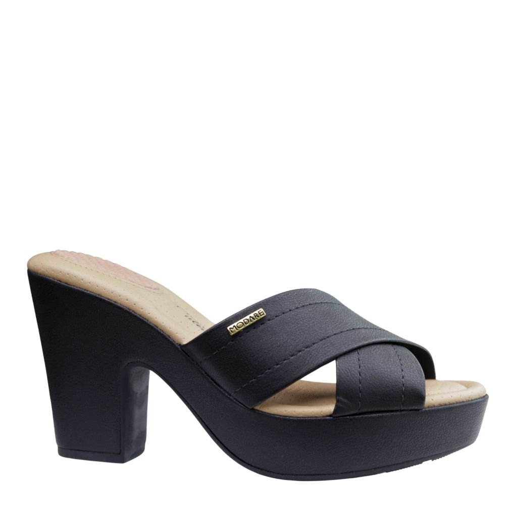 Sandália Feminina Anabela Salto Alto Grosso Modare 7165.105 Preto 2