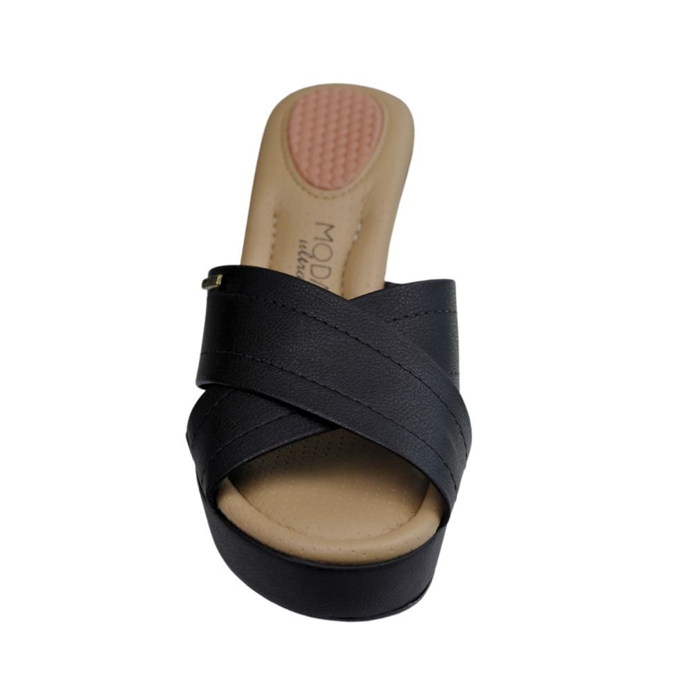 Sandália Feminina Anabela Salto Alto Grosso Modare 7165.105 Preto 4