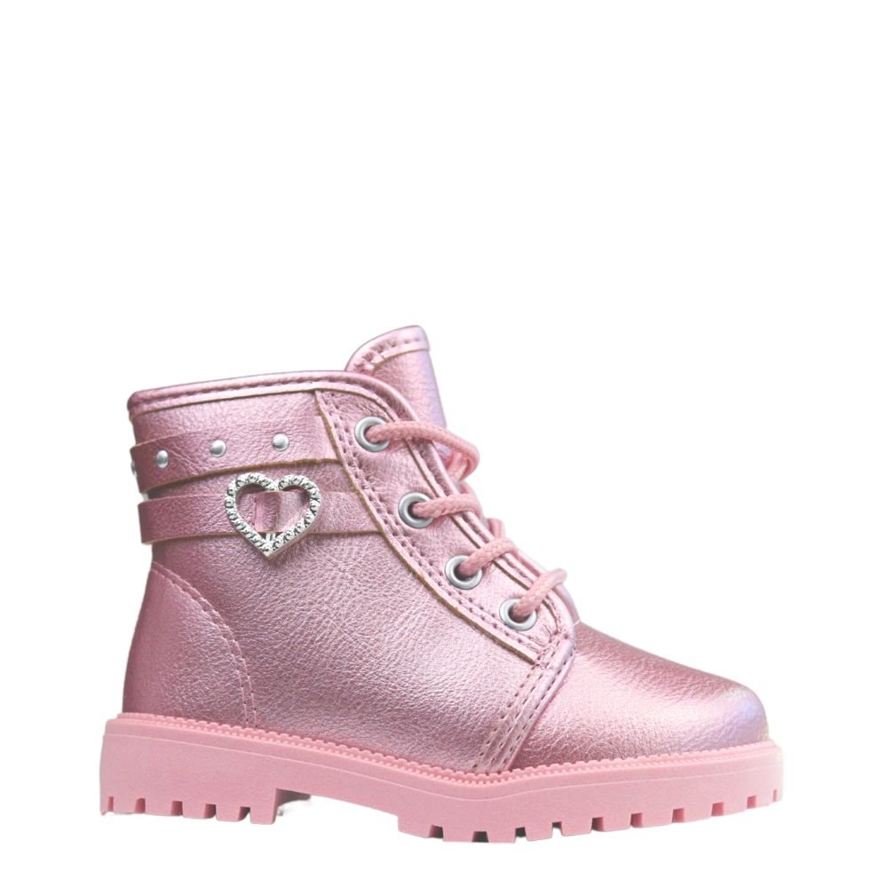 Bota Coturno Confortável Infantil Menina Molekinha 2126.526 Rosa 2