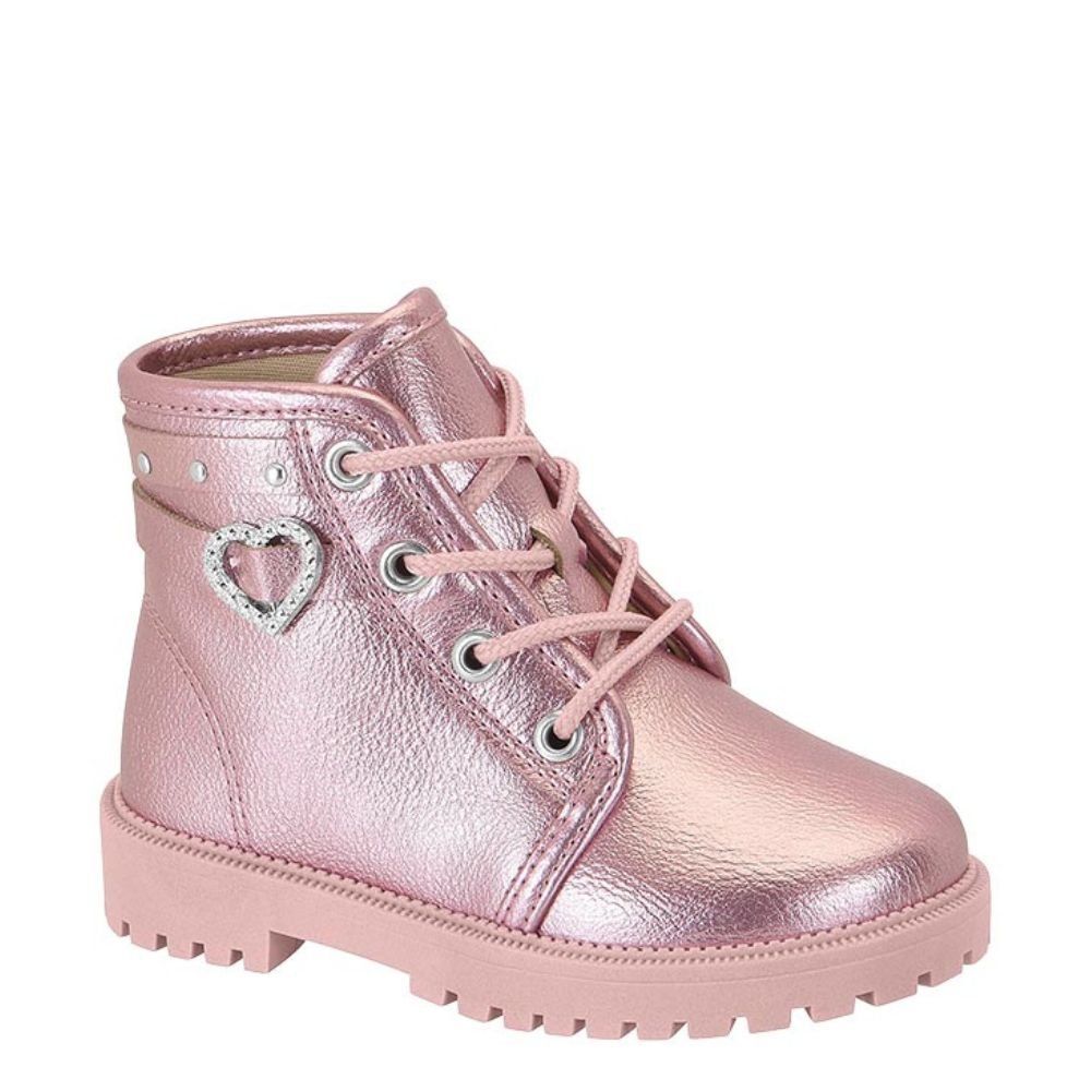 Bota Coturno Confortável Infantil Menina Molekinha 2126.526 Rosa 1