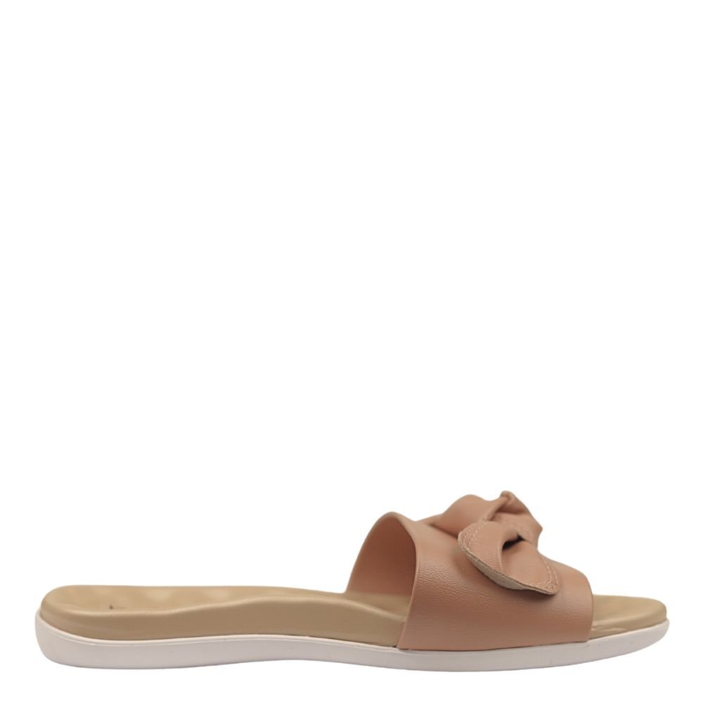 Chinelo Sandália Slide Beira Rio Conforto Laço 8360.320 Bege 2