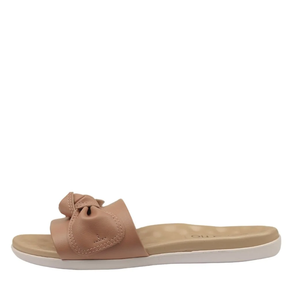 Chinelo Sandália Slide Beira Rio Conforto Laço 8360.320 Bege 3