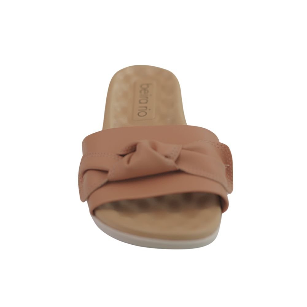 Chinelo Sandália Slide Beira Rio Conforto Laço 8360.320 Bege 4