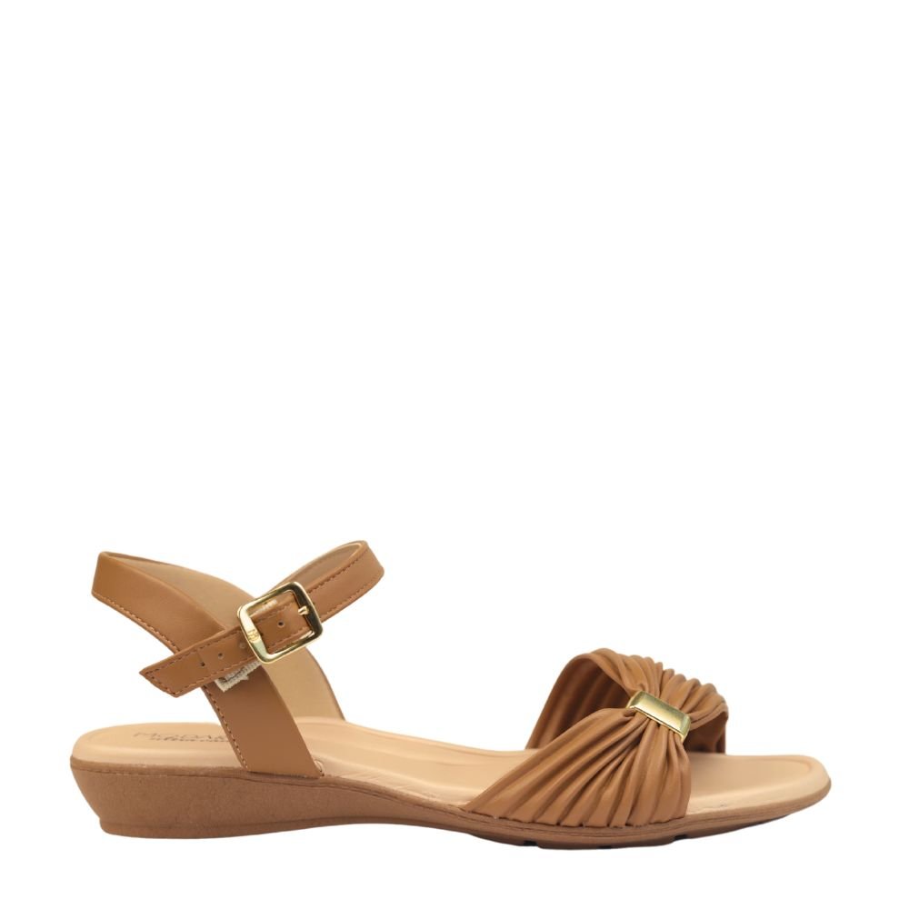 Sandalia Baixa Feminina Confortável Fivela Modare 7127256 Marrom 2