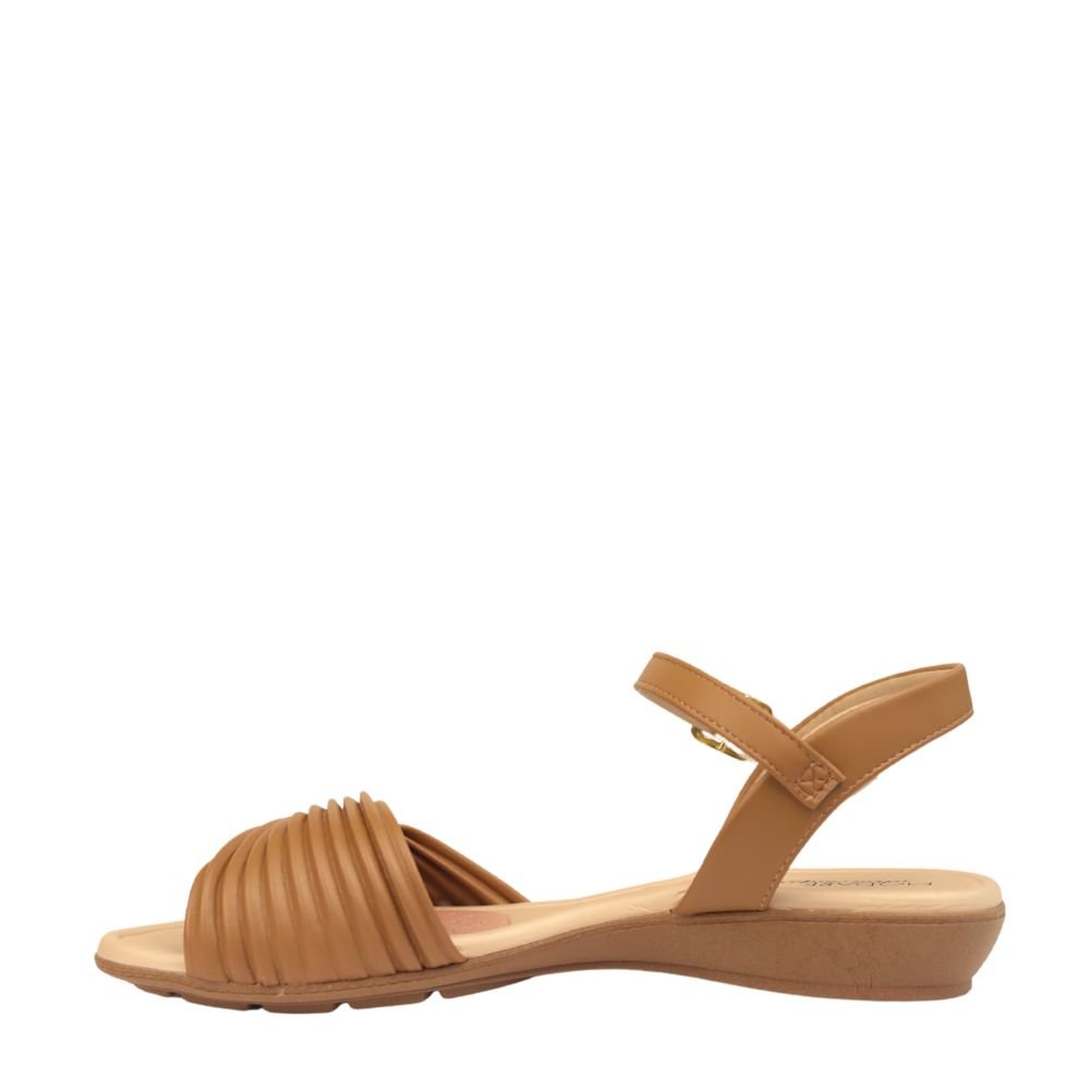 Sandalia Baixa Feminina Confortável Fivela Modare 7127256 Marrom 3