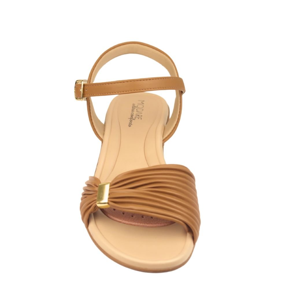 Sandalia Baixa Feminina Confortável Fivela Modare 7127256 Marrom 4