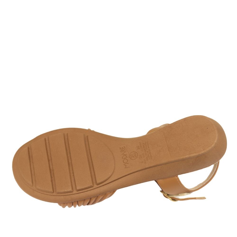 Sandalia Baixa Feminina Confortável Fivela Modare 7127256 Marrom 5