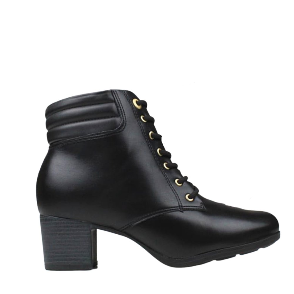 Bota Coturno Cano Curto Feminina Conforto Modare 7072.103 Preto 2
