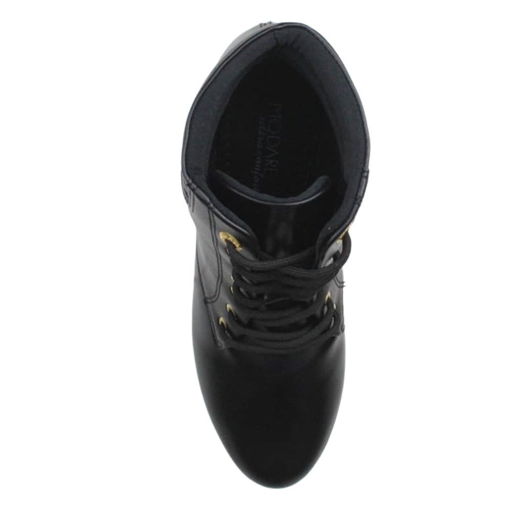Bota Coturno Cano Curto Feminina Conforto Modare 7072.103 Preto 4