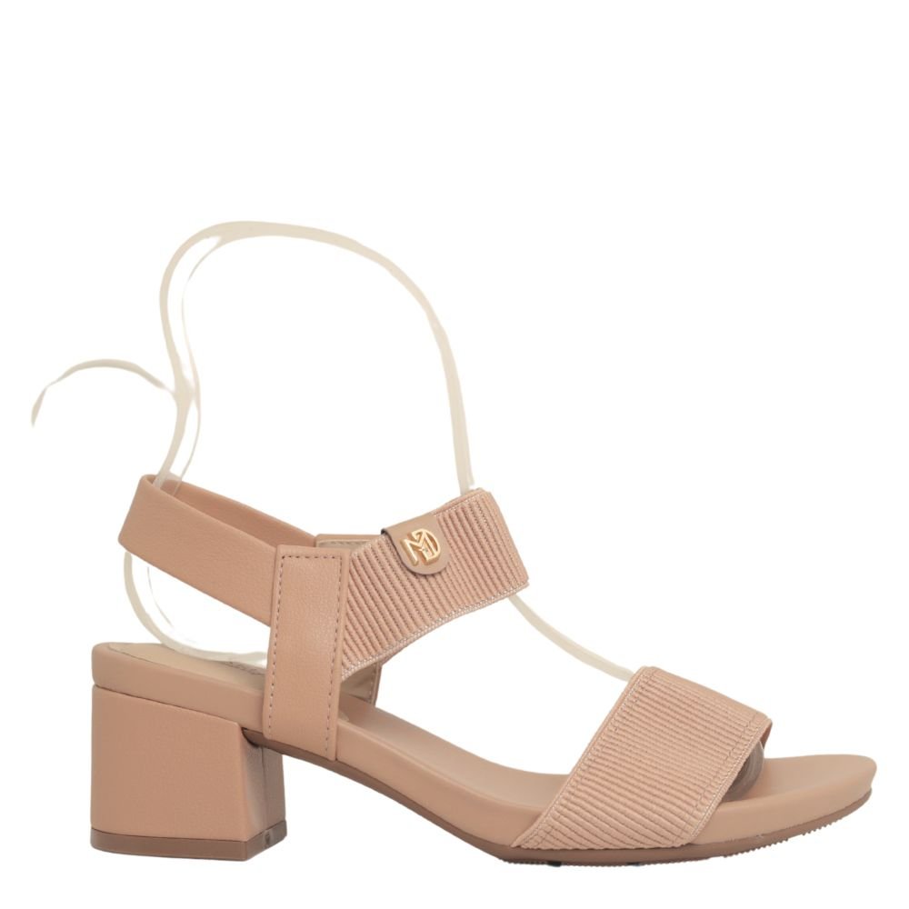 Sandália Feminina Modare Salto Baixo Grosso Conforto 7187100 Bege 2