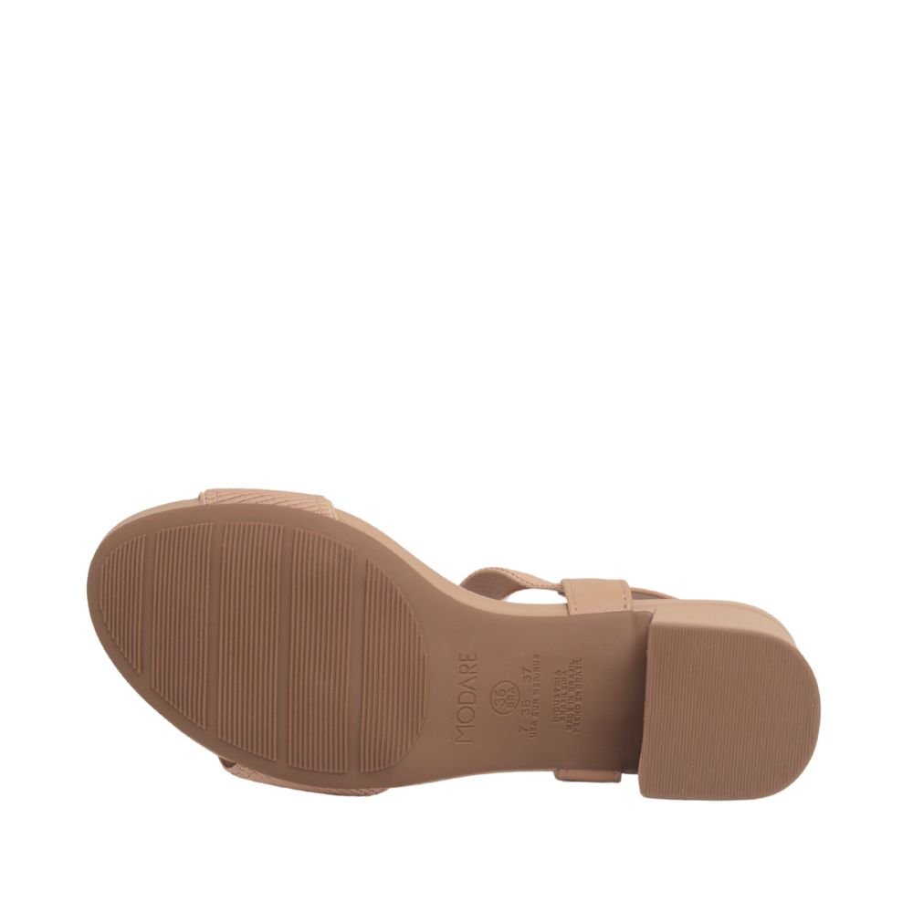Sandália Feminina Modare Salto Baixo Grosso Conforto 7187100 Bege 5