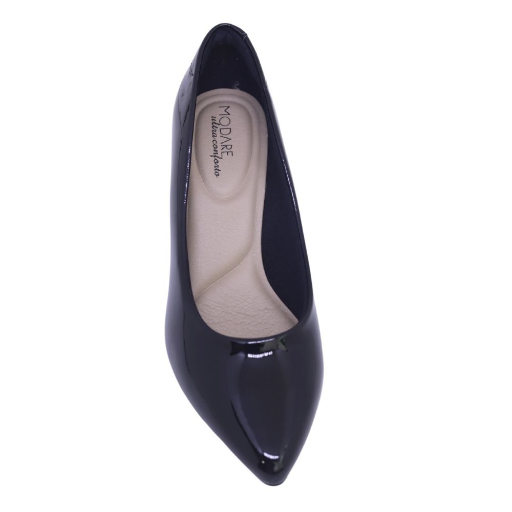 Sapato Feminino Scarpin Salto Baixo Conforto Modare 7013.600 Preto 4