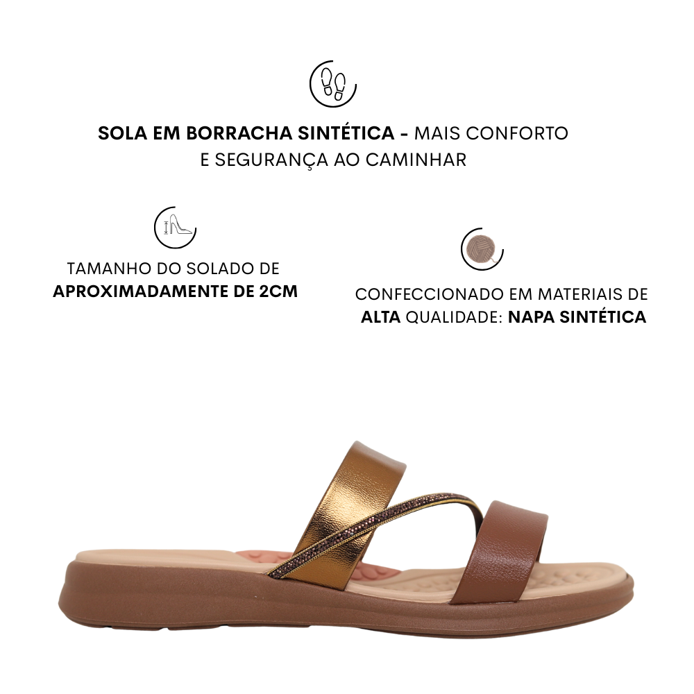 Sandália Feminino Baixo Conforto Ortopédico Modare 7174.115 Marrom 2