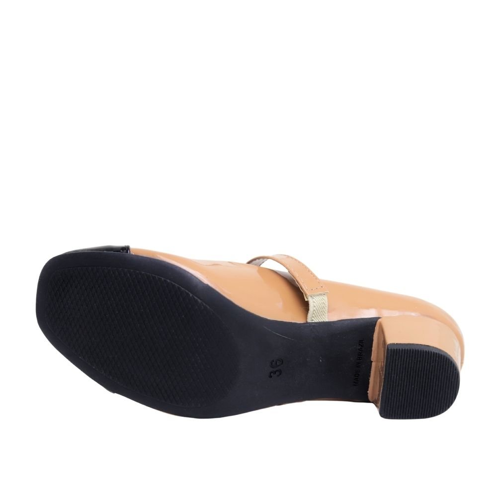 Sapato Sarah Calçados Feminino Conforto Salto Baixo 830 Bege 5
