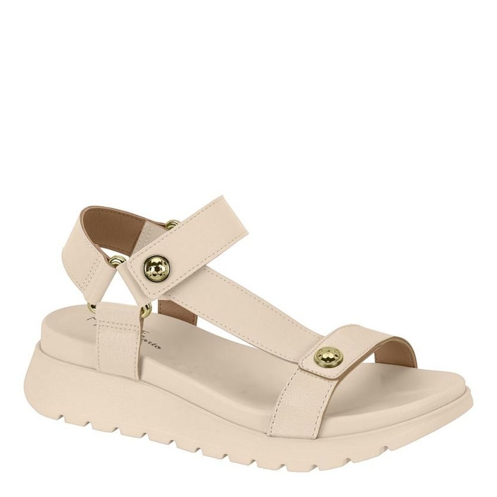 Sandália Feminina Modare Conforto Zíper Elástico 7198.101 Bege 1