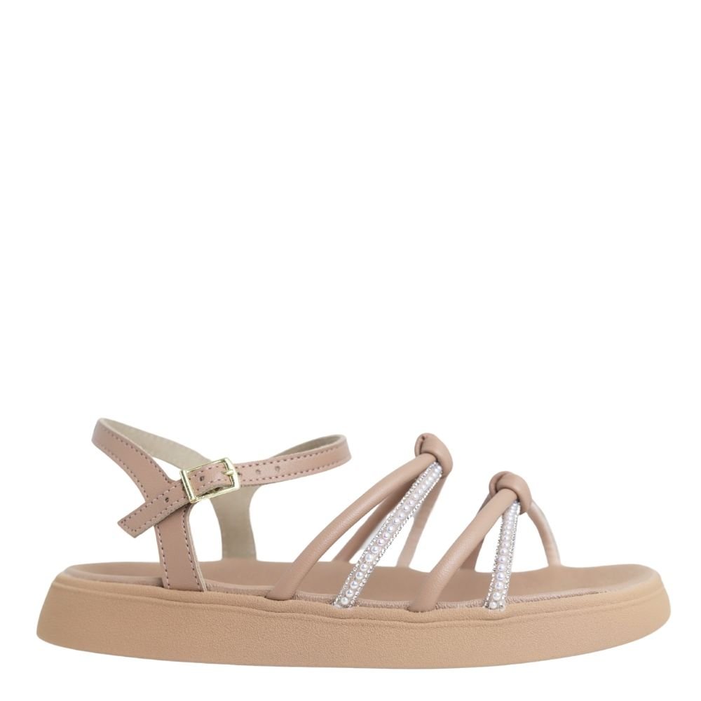 Sandália Rasteira Menina Glitter Conforto Molekinha 2358.106 Bege 2